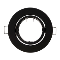 Светильник встраиваемый поворотный, под лампу MR16, круг, металл, черный