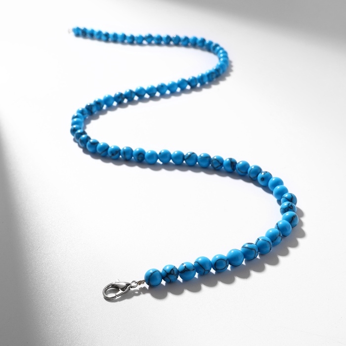 Бусы шар №6 &laquo;Бирюза новая&raquo;, 48 см