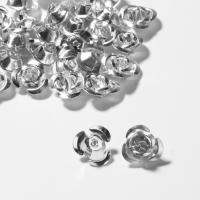 Бусина &laquo;Розочка&raquo;, 12 мм, (набор 30 шт.),цвет серебро