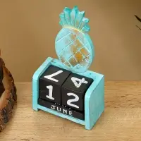 Календарь настольный "Ананас" дерево 11х5х16 см, цв. бирюзовый