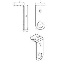 Пробой-ушко, 30 х 75 мм, гнутое, оцинкованное