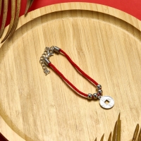 Браслет-оберег &laquo;Красная нить&raquo; одна монета, цвет чернёное серебро, 20 см