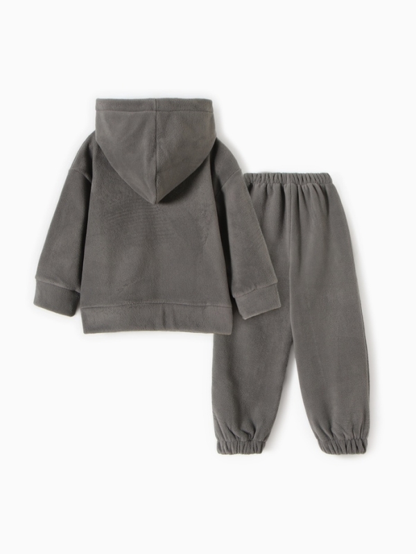 Костюм флисовый (худи и брюки) детский MINAKU: Fleece Soft, цвет серый, рост 104 см