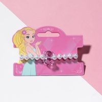 Браслет детский &laquo;Выбражулька&raquo; мармеладный мишка, жемчуг, белый с голубым