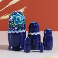 Матрёшка "Клава", голубое платье, 5-кукольная, 12 см