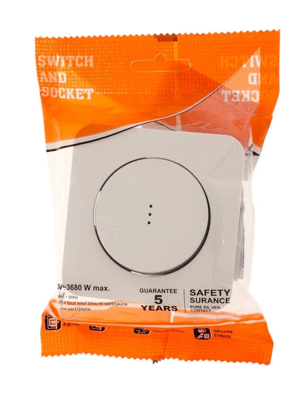 Выключатель, серия "Circular", 10 А, 1 кл., с подсветкой, скрытый, белый