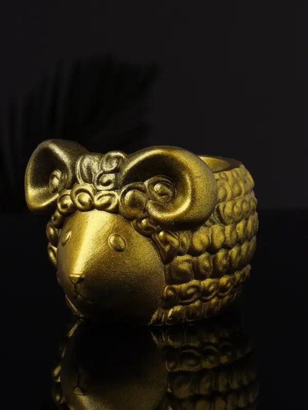 Кашпо "Баран" 12х10х7 см , золото