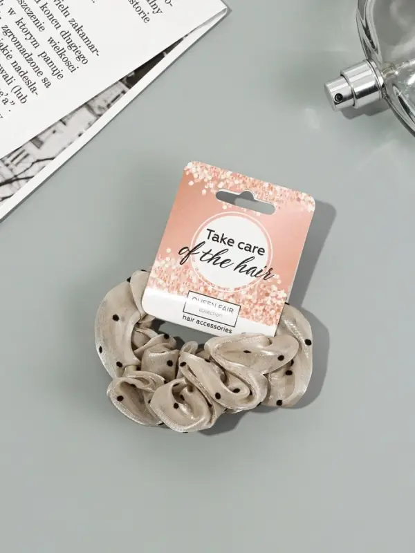 Резинка для волос "Летиция" (набор 2 шт) 7 см, бежевый