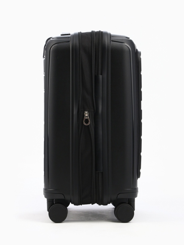 Чемодан 20", PP, 38*22*56, отд на молнии, отд/ноут, код замок, 4 колеса, черный