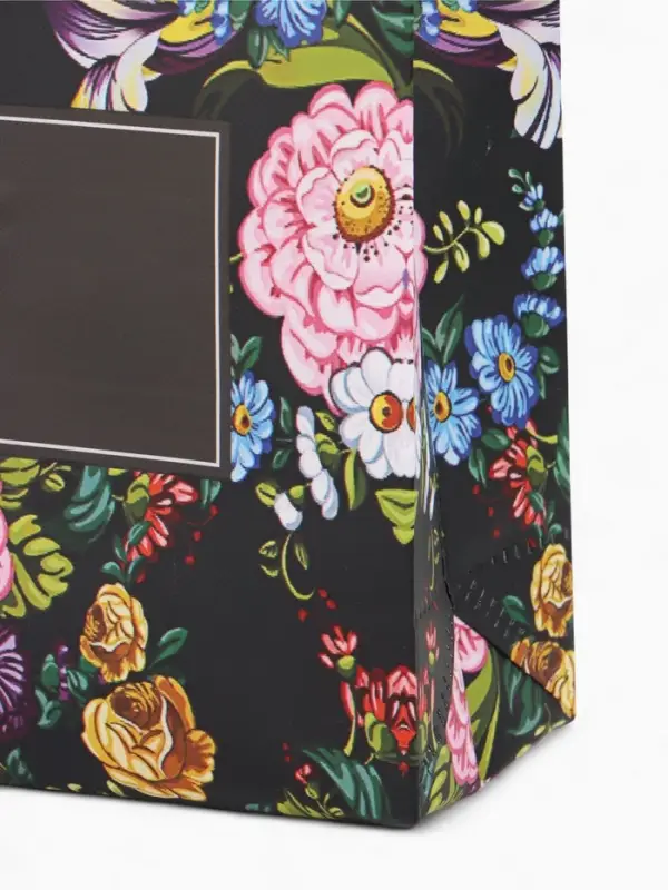 Сумка для покупок Цветы, 32*10*26. отд без молнии, черный