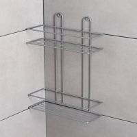 Полка прямоугольная 2-х ярусная, 26.5&times;10.5&times;35 см, цвет хром