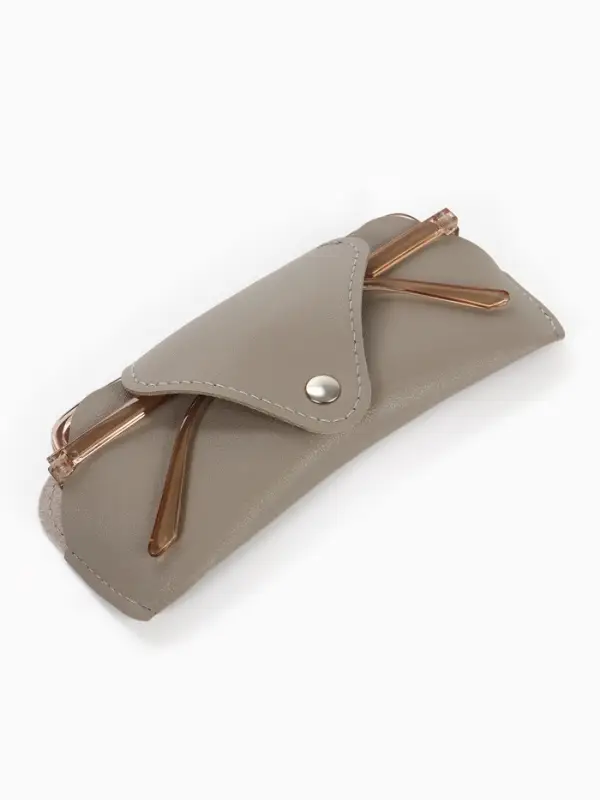 Футляр для очков , 16*3*6,3 см, кнопка, серый