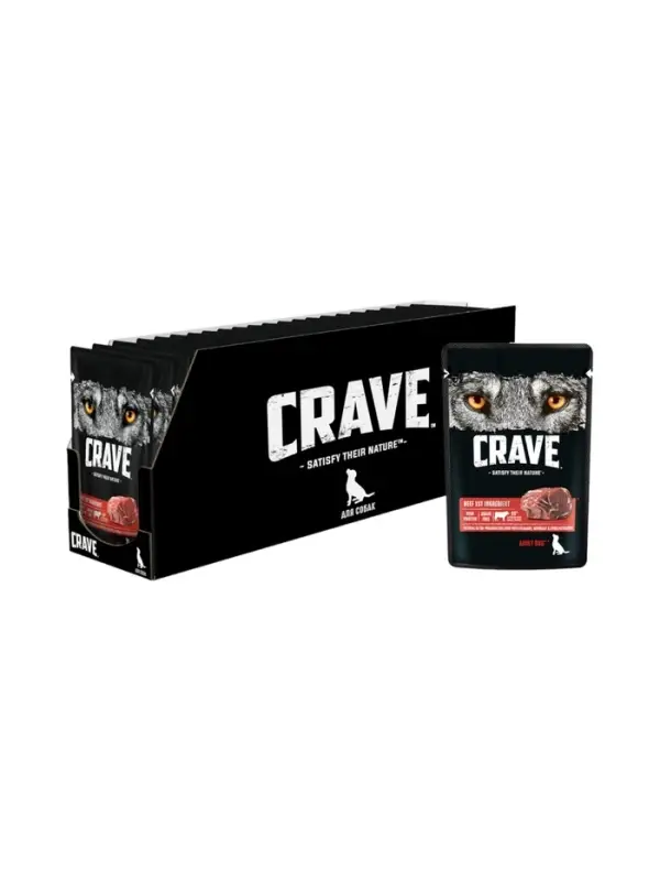 Влажный корм Crave для кошек, пауч говядина в желе 70г