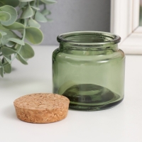 Банка для свечей стекло с пробкой "Зелёная" 100 мл 6,5х6,5х6,5 см Банка для свечей стекло с пробкой "Зелёная" 100 мл 6,5х6,5х6,5 см