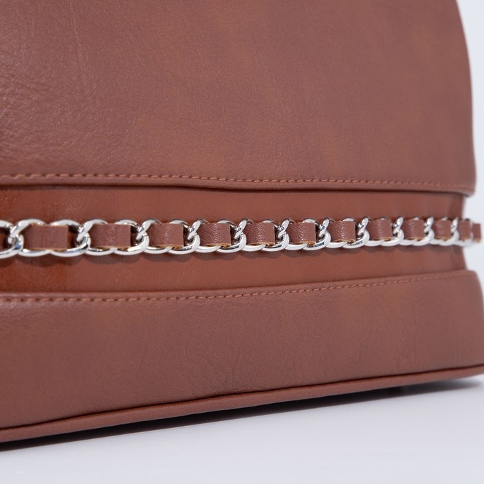 Сумка-тоут "Оливи" на молнии, цвет коричневый