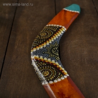 Сувенир Бумеранг черный с узором 41х13х1 см МИКС