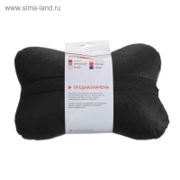 Подушка автомобильная косточка, на подголовник, велюр, серый, ромб, 16 х 24 см