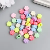 Бусины для творчества пластик "Цветочек. Пастельные тона" набор 36 шт 15 гр 1х1 см