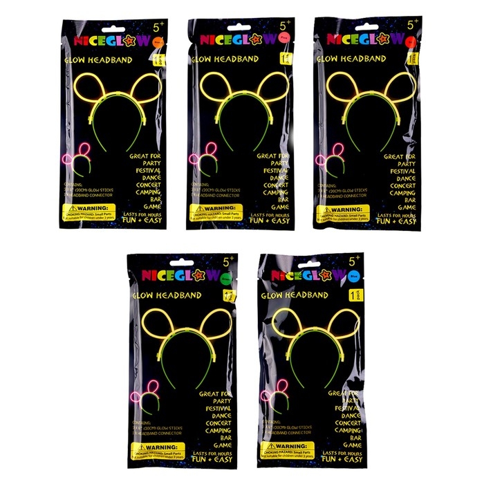 Неоновая палочка &laquo;Ободок&raquo;, цвета МИКС