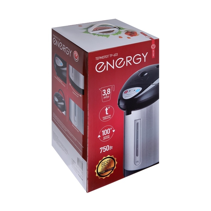 Термопот Energy TP-603, 3.8 л, 750 Вт, серебристый