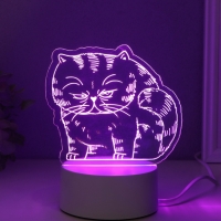 Светильник "Толстый кот" LED RGB от сети RISALUX 9,5х16,7х16 см