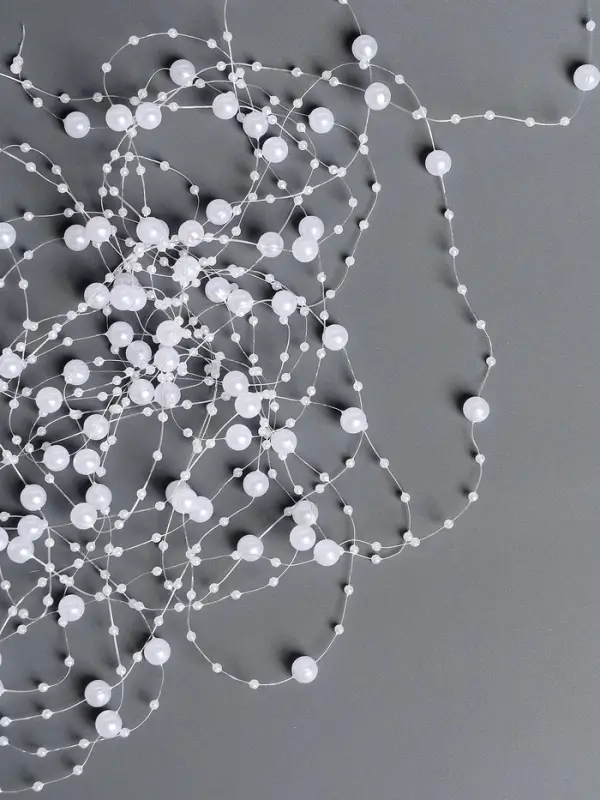 Гирлянда для декора из бусин, жемчужный