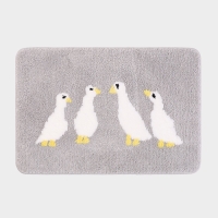 Коврик Доляна &laquo;Гуси&raquo;, 40&times;60 см, микрофибра, серый