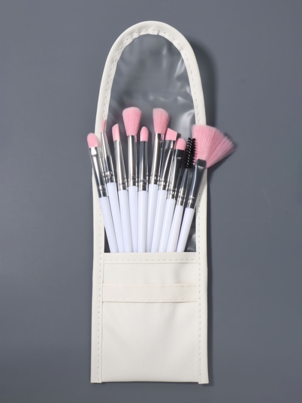 Набор кистей для макияжа, 10 предметов, 16.5 см, в чехле, белый