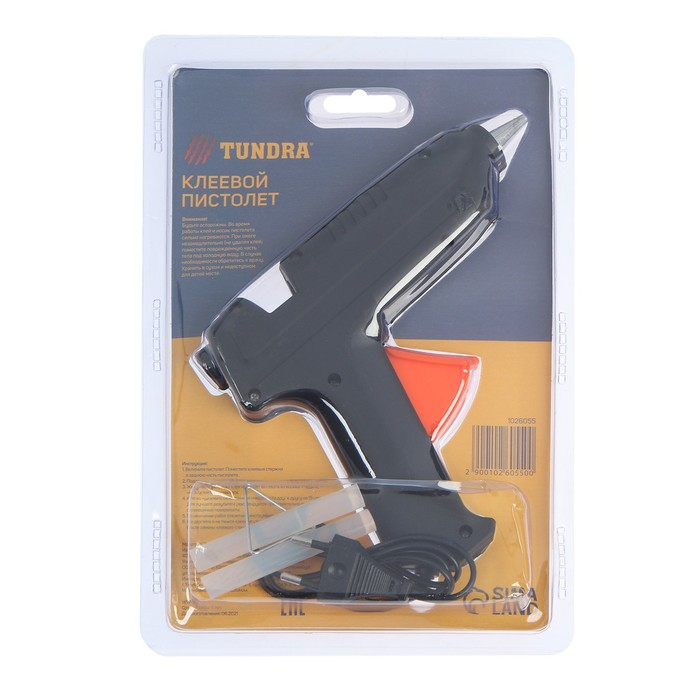Клеевой пистолет ТУНДРА, 80 Вт, 220 В, 11 мм Клеевой пистолет ТУНДРА, 80 Вт, 220 В, 11 мм