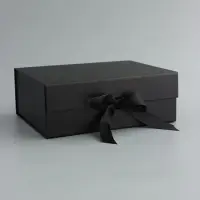 Коробка подарочная с бантом складная 29 х 22 х 10,5 см Черная