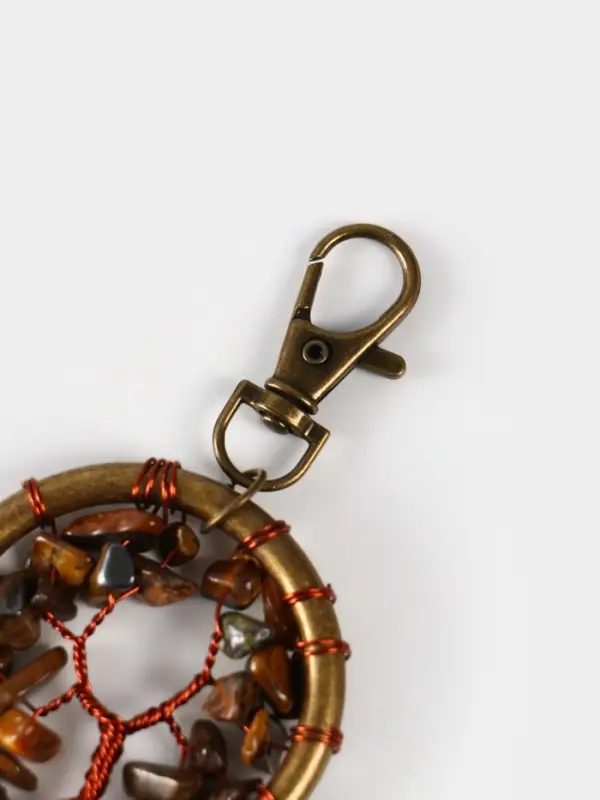 Брелок ловец снов "Великое древо" 19 см, цв. золотистый