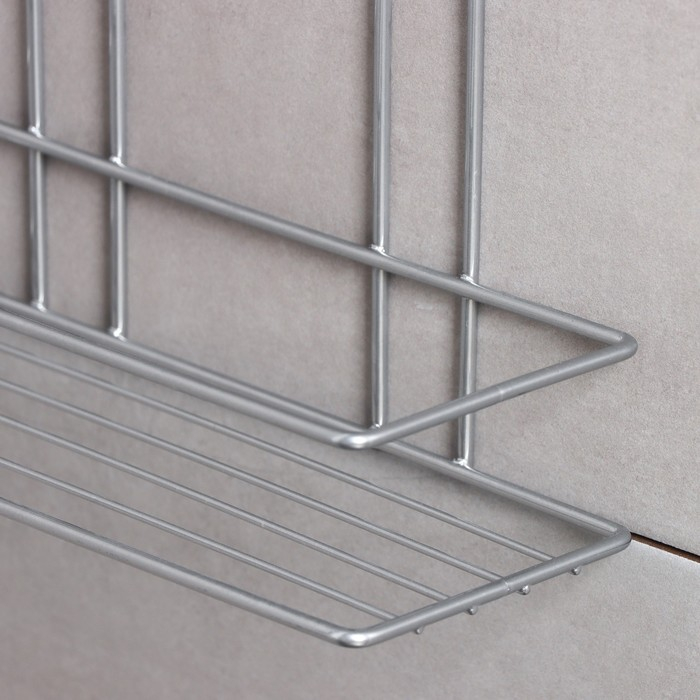 Полка прямоугольная 2-х ярусная, 26.5&times;10.5&times;35 см, цвет хром
