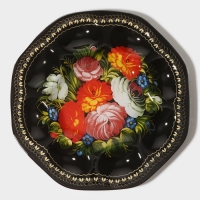 Подставка стеклянная для яиц Доляна &laquo;Народные мотивы&raquo;, 8 ячеек, 21,5&times;21,5 см