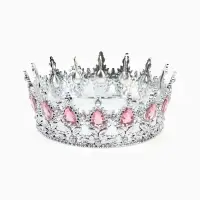 Корона для торта ( Серебро с розовыми камнями)