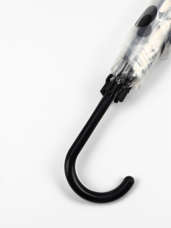 Зонт детский &laquo;Горохи&raquo;, полуавтоматический, r=45см, цвет прозрачный/чёрный