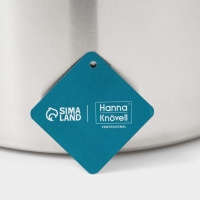 Кастрюля из нержавеющей стали Hanna Kn&ouml;vell HoReCa, 30 л, толщина 0,8 мм, 201 сталь, дно 3,2 мм, металлическая крышка, с теплораспределительным слоем, индукция