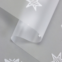 Пленка для цветов матовая, "Звездочки", белый, 0,6х9м &plusmn;5%