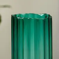 Ваза стекло настольная "Верена" 25,5х10 см, зелёный