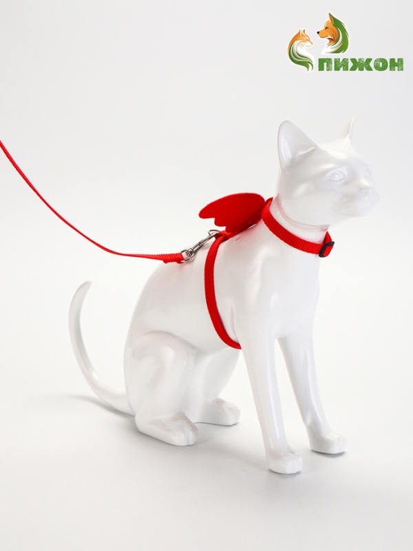 Комплект амуниции "Ангел", размер XS, шлейка 19-26 см, поводок 120 х 1 см, красный