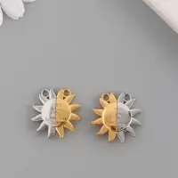 Замок магнитный металл "Солнце" набор 2 шт золото-серебряный 2,7х2,6 см