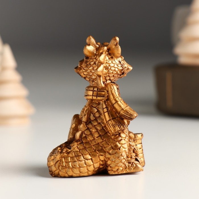 Фигурка полистоун &laquo;Бронзовый дракон в шарфике с монетами&raquo;, 4.8&times;4.3&times;6 см, МИКС