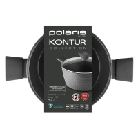 Кастрюля 4.2 литра Kontur-24C крышка индукция антипригарное