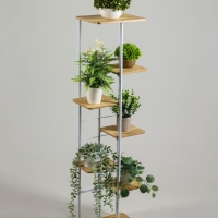 Подставка для цветов Greengo, 7 полок, 36 &times; 23 &times; 120 см, напольная, каркас металл, полки МДФ, белая