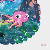 Коврик противоскользящий в ванну на присосках Доляна &laquo;Яркие рыбы&raquo;, 35&times;68 см