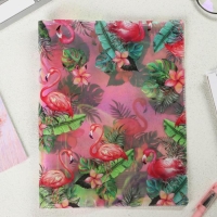 Обложка для тетрадей и школьного дневника &laquo;Фламинго&raquo;, 34,7 х 21,1 см.