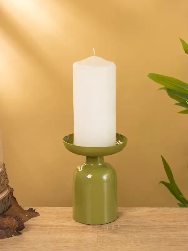 Подсвечник на 1 свечу "Авокадо" глянцевый 10х10х13 см