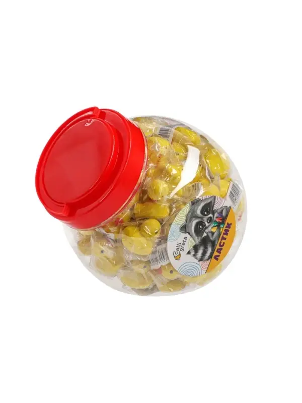 Ластик фигурный &laquo;Уточка в пакетека&raquo;, штрихкод на штуке