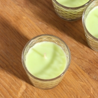 Свеча ароматическая в стакане (набор 3 шт) по 50 мл, 10 ч, 32 гр, ЛАЙМ-МЯТА