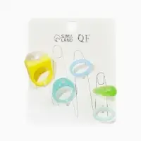 Набор колец 5 шт "Стиль лёгкий" сердце, размер МИКС (17-19), цветные