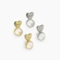 Заглушки силиконовые "Сердце" поддерживающие (3 пары), цвет золото, серебро